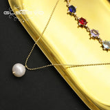 Colorful Zircon Freshwater Pearls Pendant Necklace