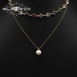 Colorful Zircon Freshwater Pearls Pendant Necklace