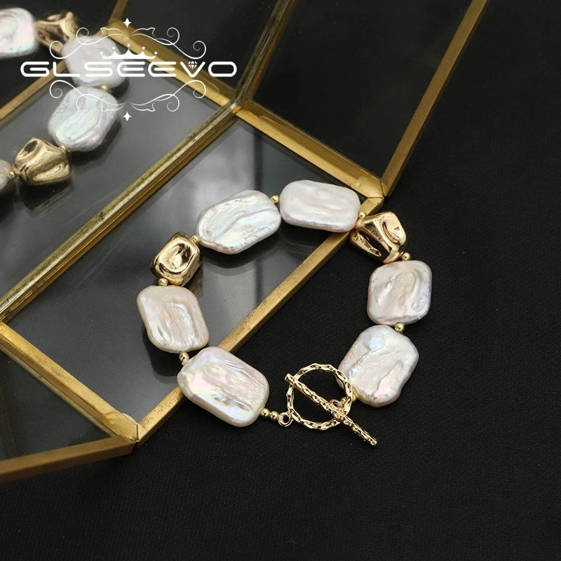 Baroque Square Pearls Bracelet - Thanksgiving Jewelry