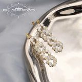 Natural Freshwater Pearls Zircon Pendant Earrings for Women