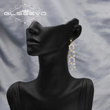 Natural Freshwater Pearls Zircon Pendant Earrings for Women