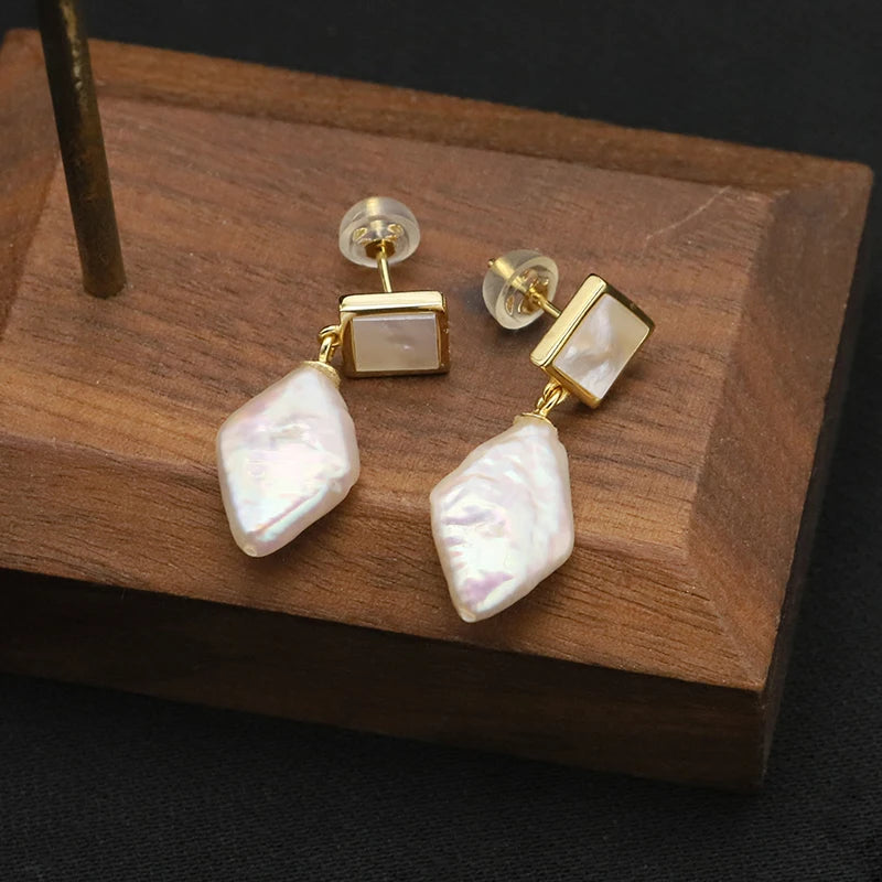 Baroque Pearl Earrings Women's Accessories Anniversary Gift