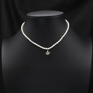 Zircon Teapot Natural Pearl Necklace