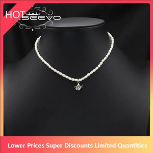 Zircon Teapot Natural Pearl Necklace