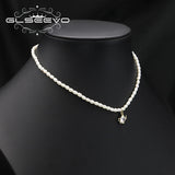 Zircon Teapot Natural Pearl Necklace