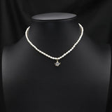 Zircon Teapot Natural Pearl Necklace