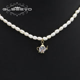 Zircon Teapot Natural Pearl Necklace