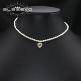 Sparkling Love Zircon Natural Freshwater Pearls Necklace