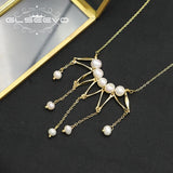 Natural Freshwater Pearl Tassel Pendant Necklace for Women