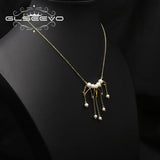 Natural Freshwater Pearl Tassel Pendant Necklace for Women