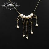 Natural Freshwater Pearl Tassel Pendant Necklace for Women