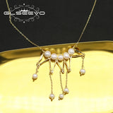 Natural Freshwater Pearl Tassel Pendant Necklace for Women