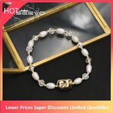 Crystal Freshwater Pearls Stretch Bracelet Romantic Charm Jewelry