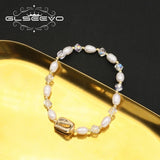 Crystal Freshwater Pearls Stretch Bracelet Romantic Charm Jewelry