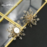 Gray Snowflake Crystal Chain Stud Earrings Elegant Women Jewelry GE1190