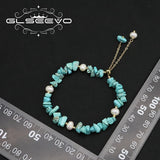 Turquoise Freshwater Pearls Pendant Bracelet Art Jewelry