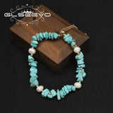 Turquoise Freshwater Pearls Pendant Bracelet Art Jewelry