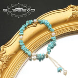 Turquoise Freshwater Pearls Pendant Bracelet Art Jewelry