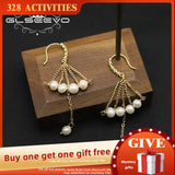 Freshwater Pearls Drop Earrings Women's Jewelry Anniversary Gift