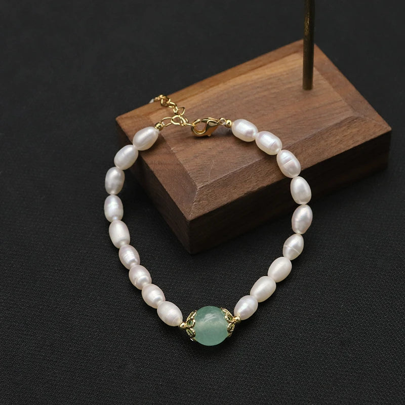 Verdure Natural Freshwater Pearls Adjustable Bracelet