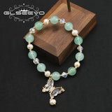 Zircon Butterfly Bracelet Natural Pearls Romantic Charm Fine Jewelry