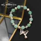 Zircon Butterfly Bracelet Natural Pearls Romantic Charm Fine Jewelry