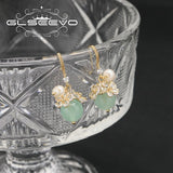 Elegant Zircon Flower Earrings with Pearls