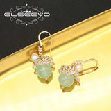 Elegant Zircon Flower Earrings with Pearls