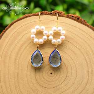 GLSEEVO Fresh Water Pearl Round Dangle Earrings GE0798