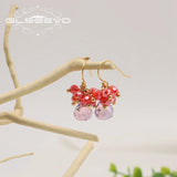 Watermelon Red Crystal Women's Earrings GE1272