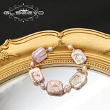 Watermelon Red Pink Natural Pearls Women's Bracelets Romantic Charm