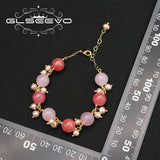 Watermelon Red Pink Natural Pearls Women's Bracelets Romantic Charm Fine Jewelry