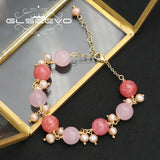 Watermelon Red Pink Natural Pearls Women's Bracelets Romantic Charm Fine Jewelry