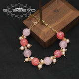 Watermelon Red Pink Natural Pearls Women's Bracelets Romantic Charm Fine Jewelry