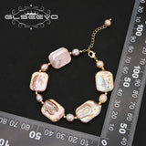 Watermelon Red Pink Natural Pearls Women's Bracelets Romantic Charm