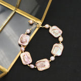 Watermelon Red Pink Natural Pearls Women's Bracelets Romantic Charm