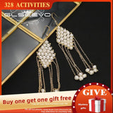 Lozenge Natural Pearls Tassel Earrings Drop Earrings