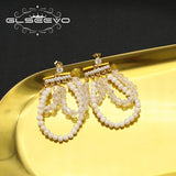 Freshwater Pearl Tassel Earrings Wedding Accessory GE1205