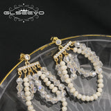 Freshwater Pearl Tassel Earrings Wedding Accessory GE1205