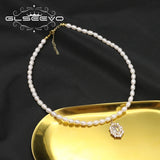 Freshwater Pearls Zircon Long Chain Necklace Women Jewelry GN0414