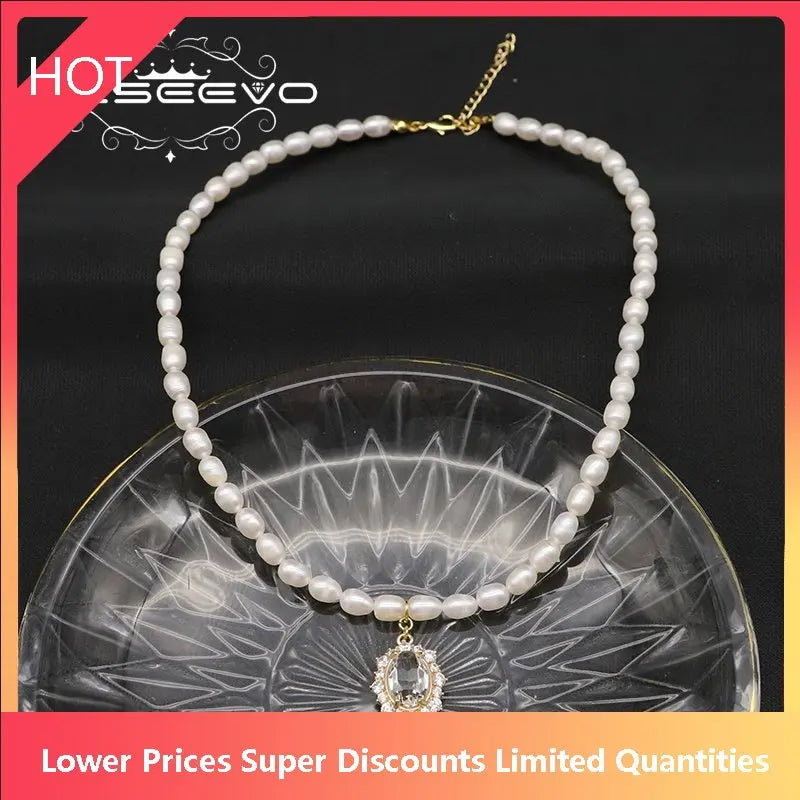 Freshwater Pearls Zircon Long Chain Necklace Women Jewelry GN0414