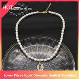 Freshwater Pearls Zircon Long Chain Necklace Women Jewelry GN0414