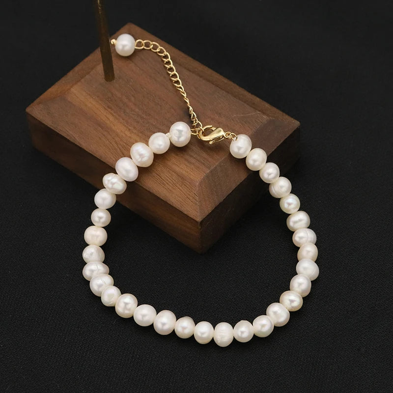 Freshwater Pearl Pendant Bracelet Adjustable Elegant Jewelry