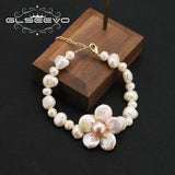 Tahitian Baroque Pearl Flowers Pendant Bracelet for Women
