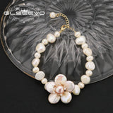 Tahitian Baroque Pearl Flowers Pendant Bracelet for Women