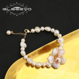 Tahitian Baroque Pearl Flowers Pendant Bracelet for Women