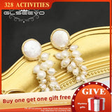 Grape String Natural Pearls Stud Earrings Women's Jewelry Birthday