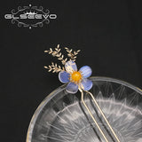 Yellow Opal Flowers Hairpins Jewelry For Women Anniversary Gift