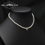 Zircon Golden Ice Cream Freshwater Pearls Necklace
