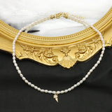 Zircon Golden Ice Cream Freshwater Pearls Necklace